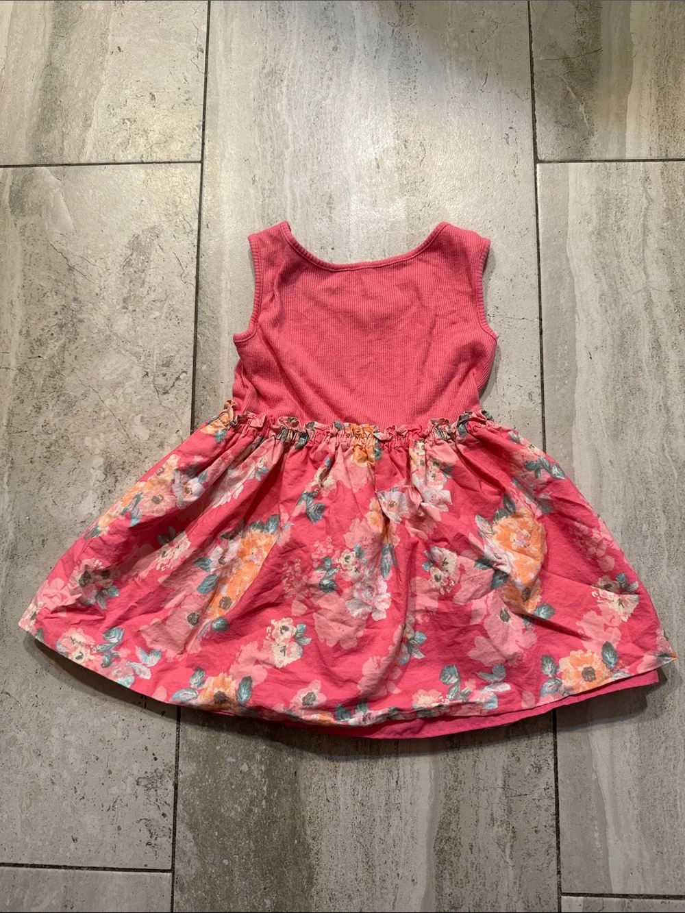The Children's Place Coral Pink Floral Tank Dress - Picture 7 of 7